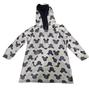 Disney Woman Size L Faux Fur Plush Long Hoodie Leisure Mickey Mouse Novelty Warm